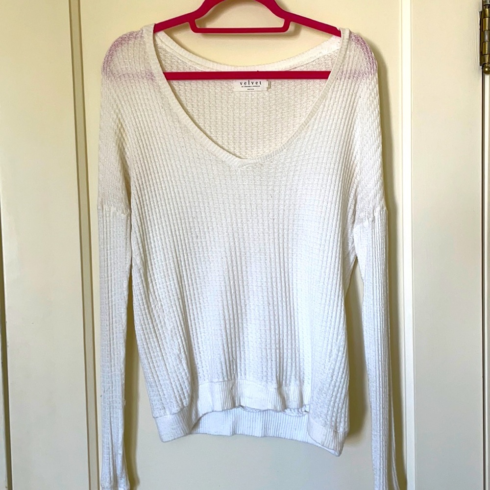 Velvet White Sweater (size small)